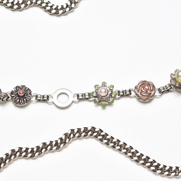 Vintage Chanel Logo Catwalk Chain Belt Floral 2005 NWOT main image 3